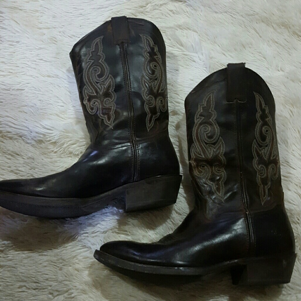 Double h leather cowboy boots men 10ee